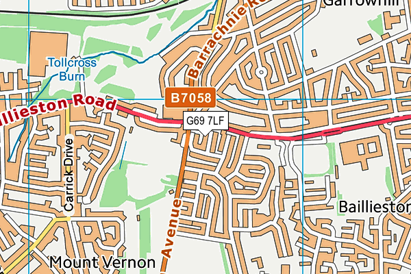 G69 7LF map - OS VectorMap District (Ordnance Survey)