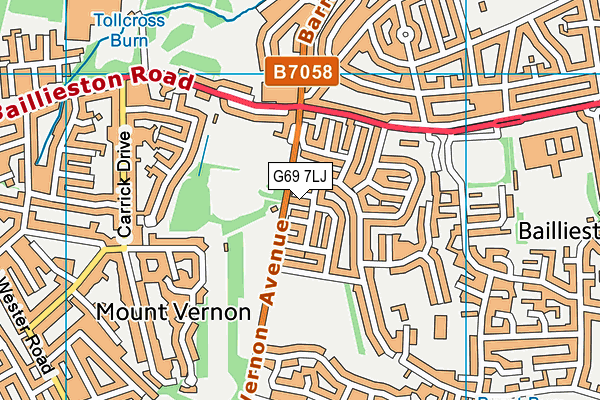 G69 7LJ map - OS VectorMap District (Ordnance Survey)