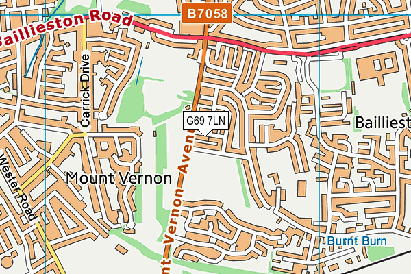 G69 7LN map - OS VectorMap District (Ordnance Survey)