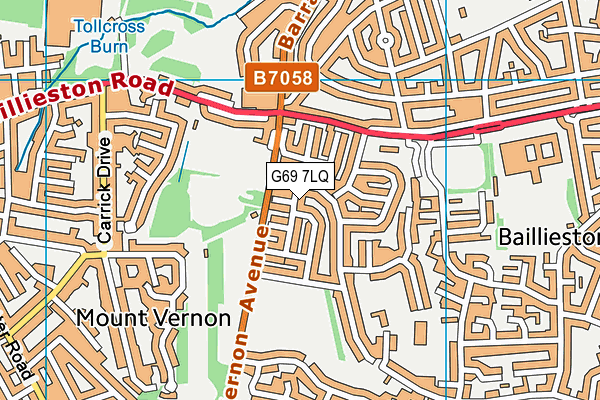 G69 7LQ map - OS VectorMap District (Ordnance Survey)