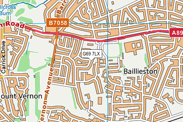 G69 7LX map - OS VectorMap District (Ordnance Survey)