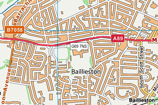 G69 7NS map - OS VectorMap District (Ordnance Survey)