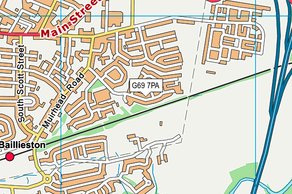 G69 7PA map - OS VectorMap District (Ordnance Survey)