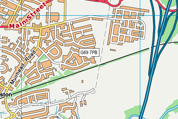 G69 7PB map - OS VectorMap District (Ordnance Survey)