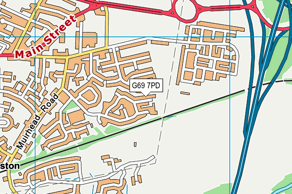 G69 7PD map - OS VectorMap District (Ordnance Survey)