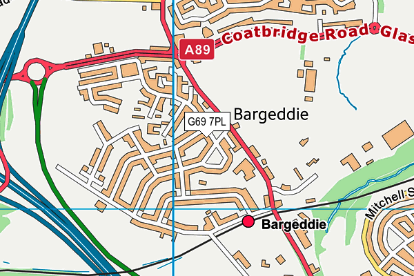 G69 7PL map - OS VectorMap District (Ordnance Survey)