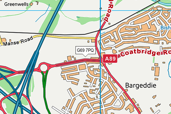 G69 7PQ map - OS VectorMap District (Ordnance Survey)