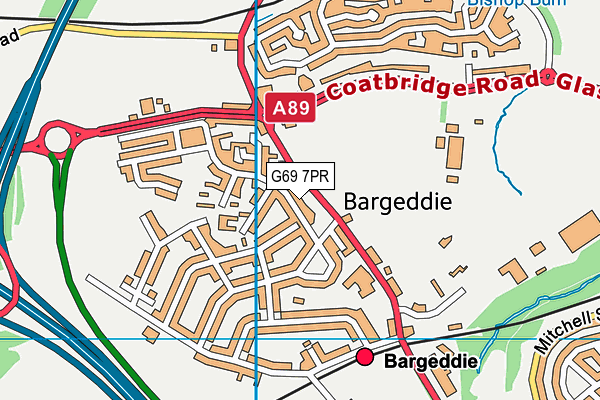 G69 7PR map - OS VectorMap District (Ordnance Survey)