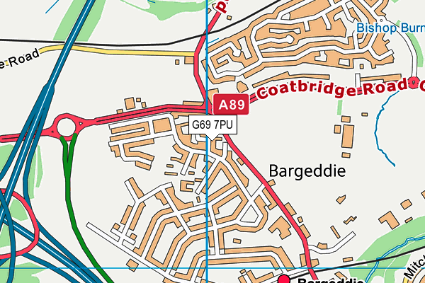 G69 7PU map - OS VectorMap District (Ordnance Survey)