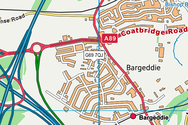 G69 7QJ map - OS VectorMap District (Ordnance Survey)