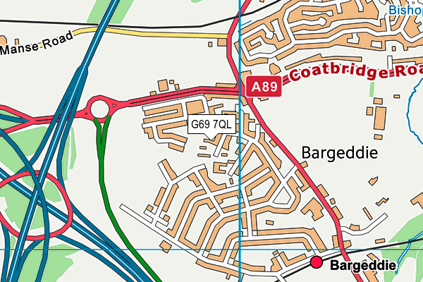 G69 7QL map - OS VectorMap District (Ordnance Survey)