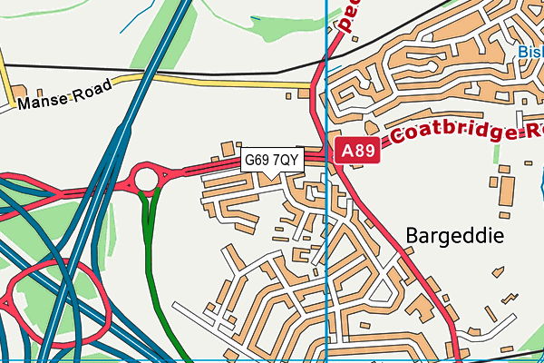 G69 7QY map - OS VectorMap District (Ordnance Survey)