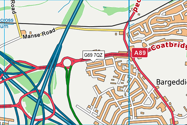 G69 7QZ map - OS VectorMap District (Ordnance Survey)