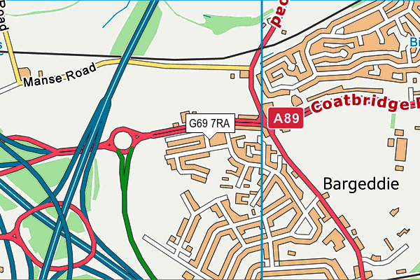 G69 7RA map - OS VectorMap District (Ordnance Survey)