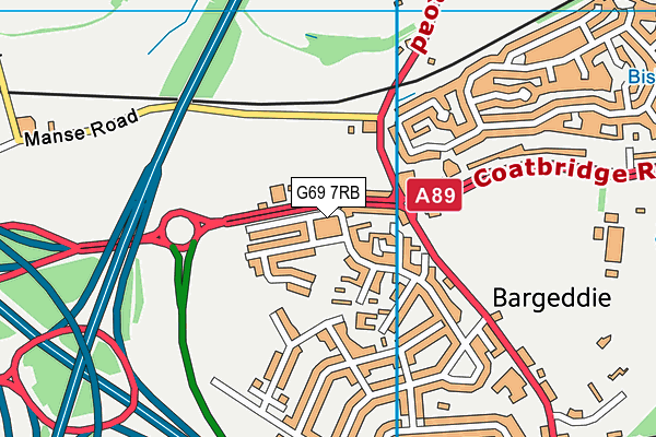 G69 7RB map - OS VectorMap District (Ordnance Survey)