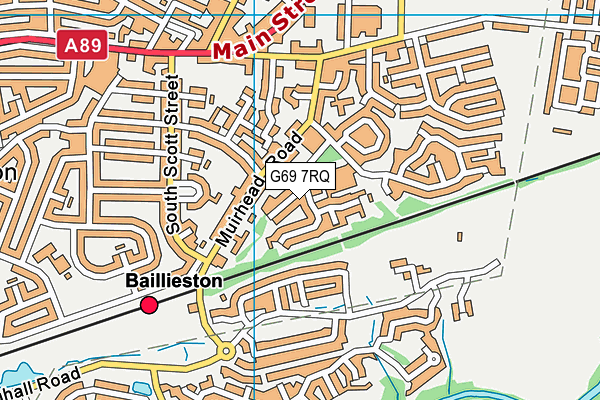 G69 7RQ map - OS VectorMap District (Ordnance Survey)