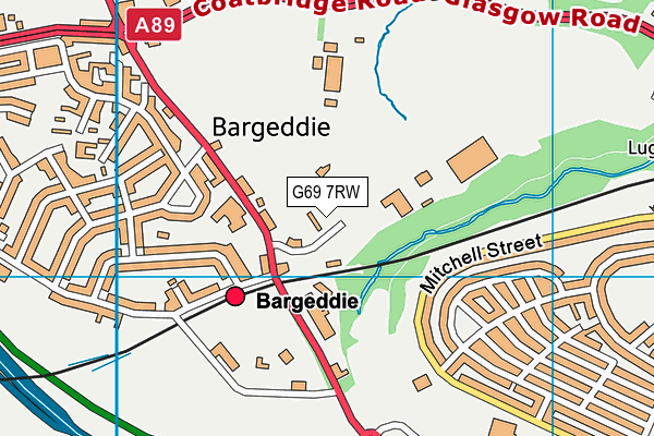 G69 7RW map - OS VectorMap District (Ordnance Survey)