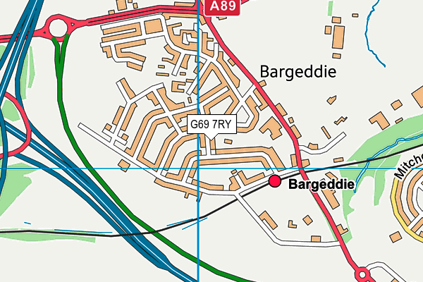 G69 7RY map - OS VectorMap District (Ordnance Survey)