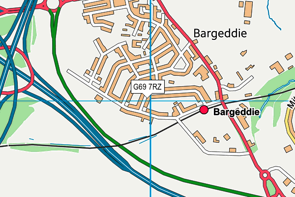 G69 7RZ map - OS VectorMap District (Ordnance Survey)