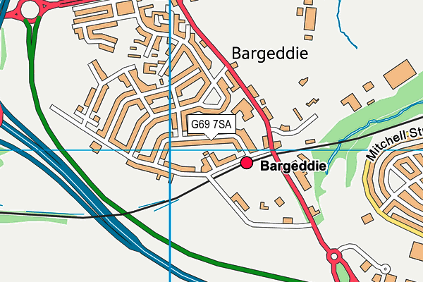 G69 7SA map - OS VectorMap District (Ordnance Survey)