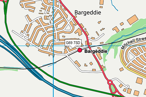 G69 7SD map - OS VectorMap District (Ordnance Survey)