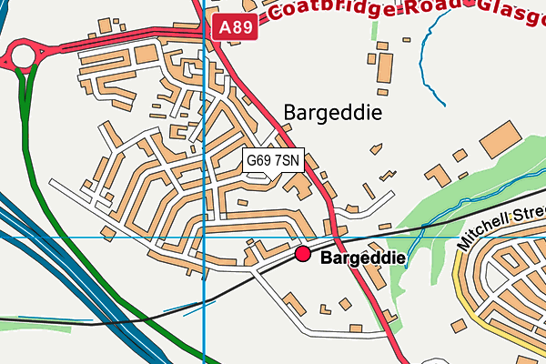 G69 7SN map - OS VectorMap District (Ordnance Survey)