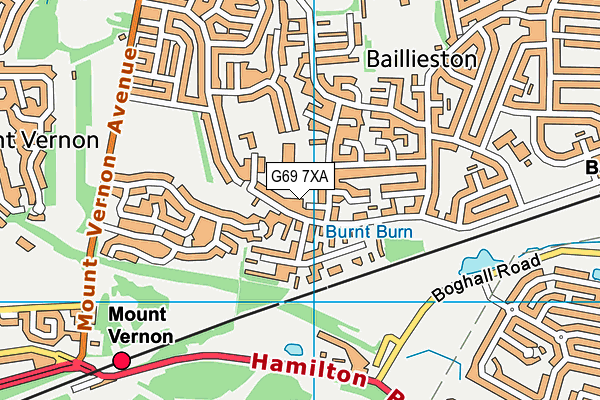 G69 7XA map - OS VectorMap District (Ordnance Survey)