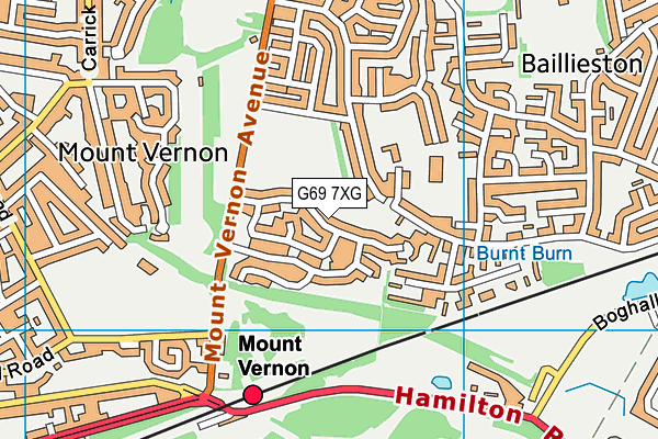 G69 7XG map - OS VectorMap District (Ordnance Survey)