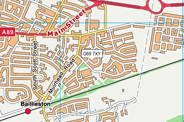 G69 7XY map - OS VectorMap District (Ordnance Survey)
