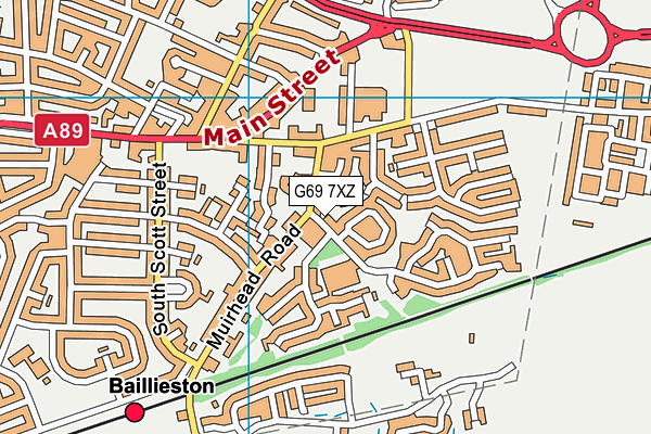 G69 7XZ map - OS VectorMap District (Ordnance Survey)