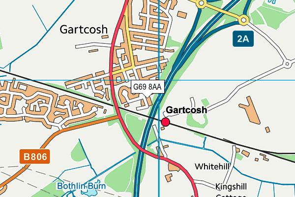 G69 8AA map - OS VectorMap District (Ordnance Survey)