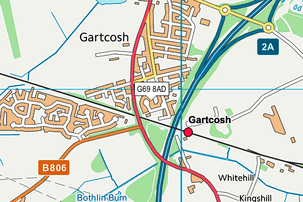 G69 8AD map - OS VectorMap District (Ordnance Survey)