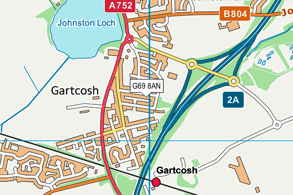 G69 8AN map - OS VectorMap District (Ordnance Survey)