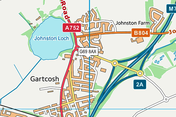 G69 8AX map - OS VectorMap District (Ordnance Survey)