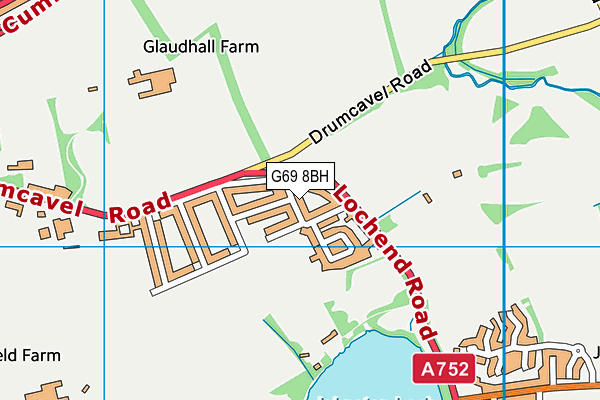 G69 8BH map - OS VectorMap District (Ordnance Survey)