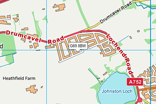 G69 8BW map - OS VectorMap District (Ordnance Survey)