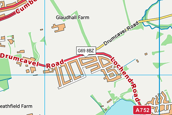 G69 8BZ map - OS VectorMap District (Ordnance Survey)