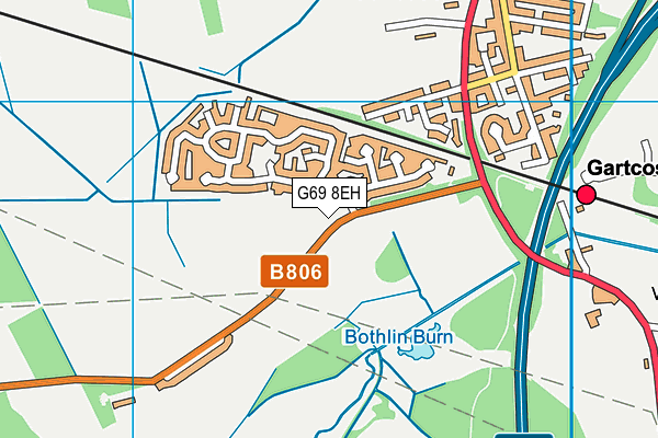 G69 8EH map - OS VectorMap District (Ordnance Survey)