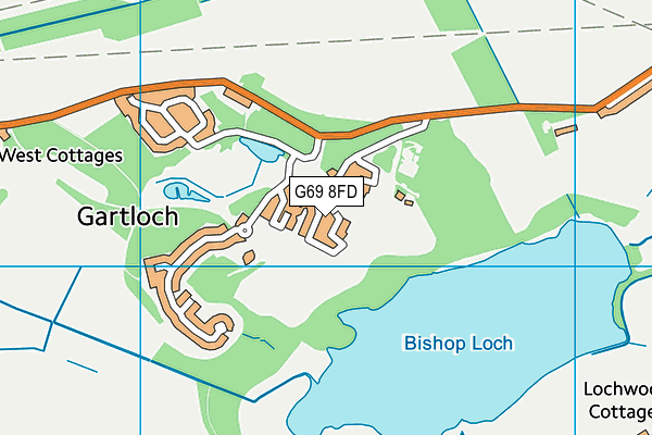 G69 8FD map - OS VectorMap District (Ordnance Survey)