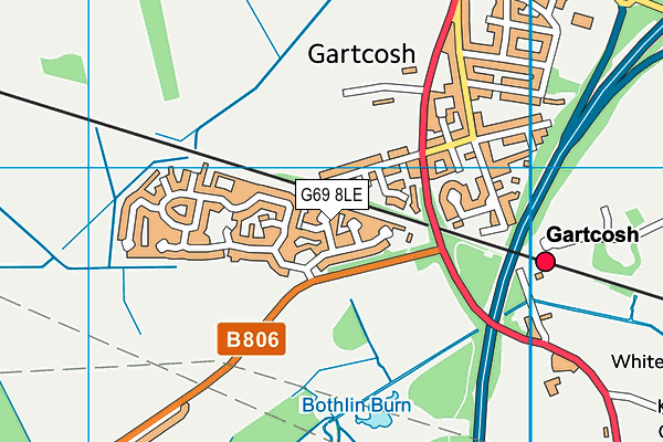 G69 8LE map - OS VectorMap District (Ordnance Survey)