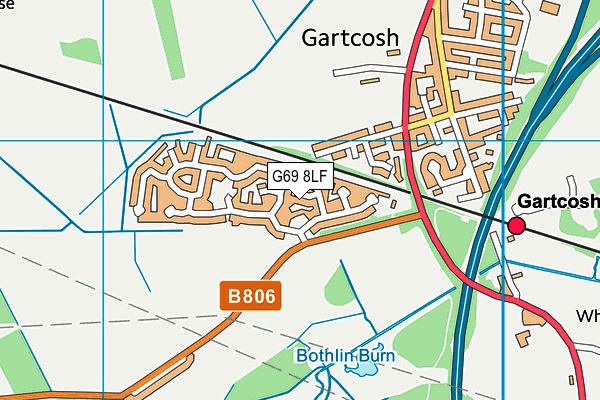 G69 8LF map - OS VectorMap District (Ordnance Survey)