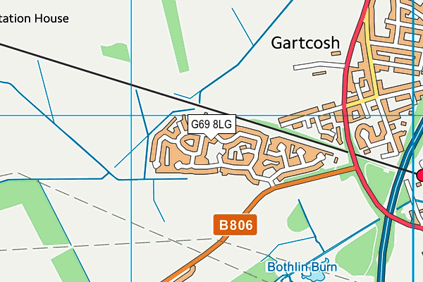 G69 8LG map - OS VectorMap District (Ordnance Survey)