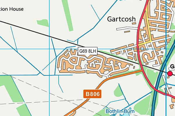 G69 8LH map - OS VectorMap District (Ordnance Survey)