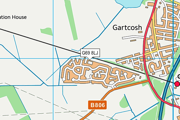 G69 8LJ map - OS VectorMap District (Ordnance Survey)