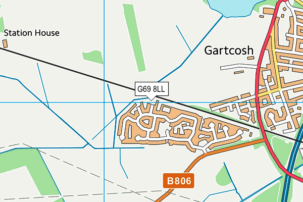 G69 8LL map - OS VectorMap District (Ordnance Survey)