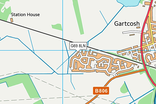 G69 8LN map - OS VectorMap District (Ordnance Survey)
