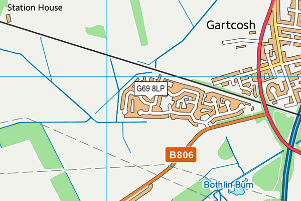 G69 8LP map - OS VectorMap District (Ordnance Survey)