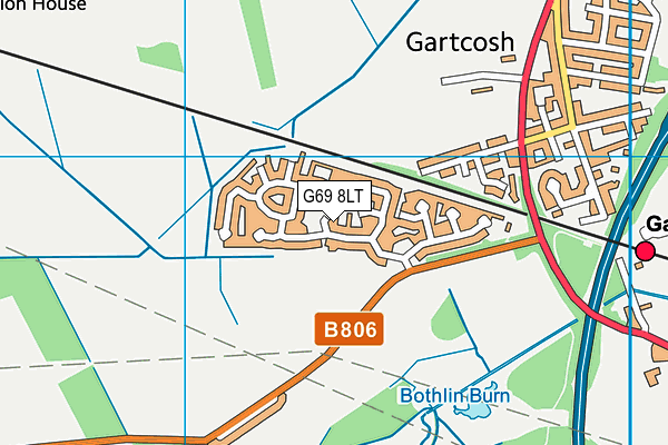 G69 8LT map - OS VectorMap District (Ordnance Survey)