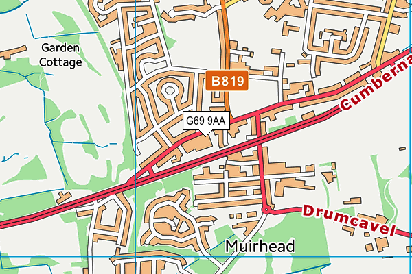 G69 9AA map - OS VectorMap District (Ordnance Survey)