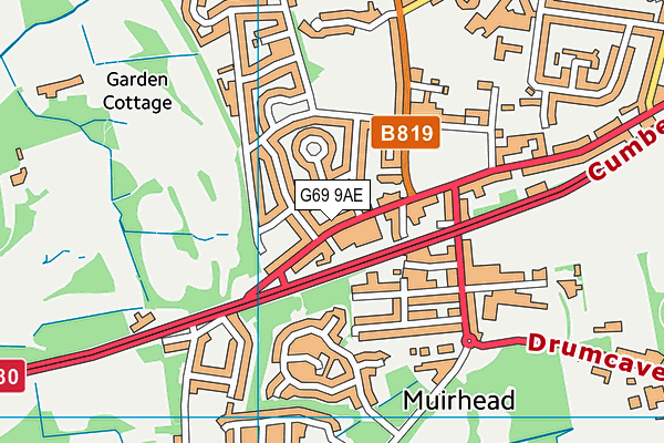 G69 9AE map - OS VectorMap District (Ordnance Survey)